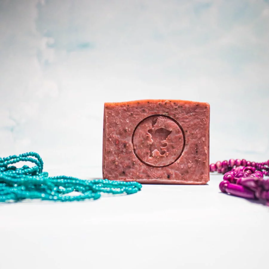 homemade soap red peeling soap